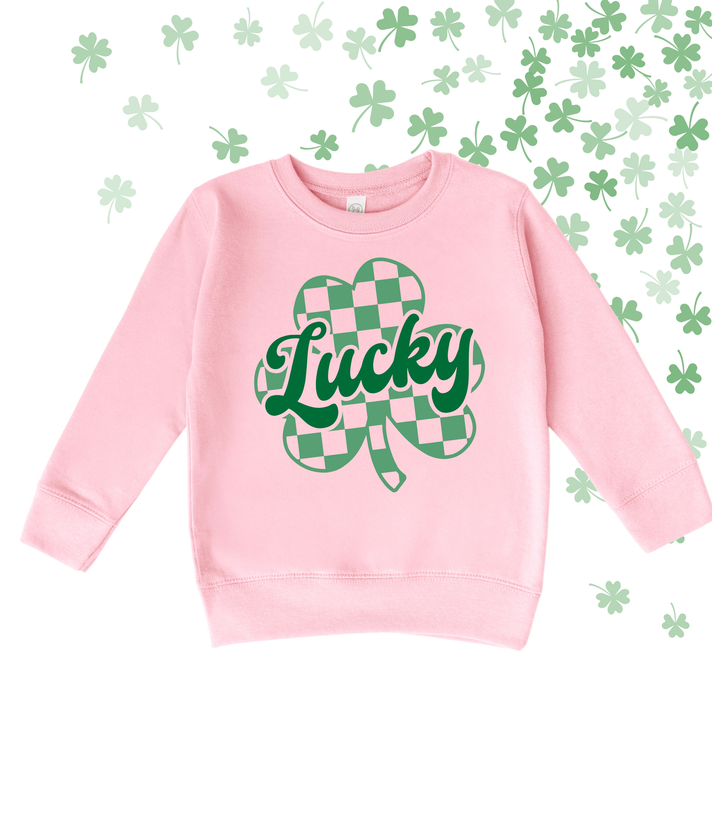 LUCKY CHECKERED CLOVER TEE/CREW - TODDLER/YOUTH