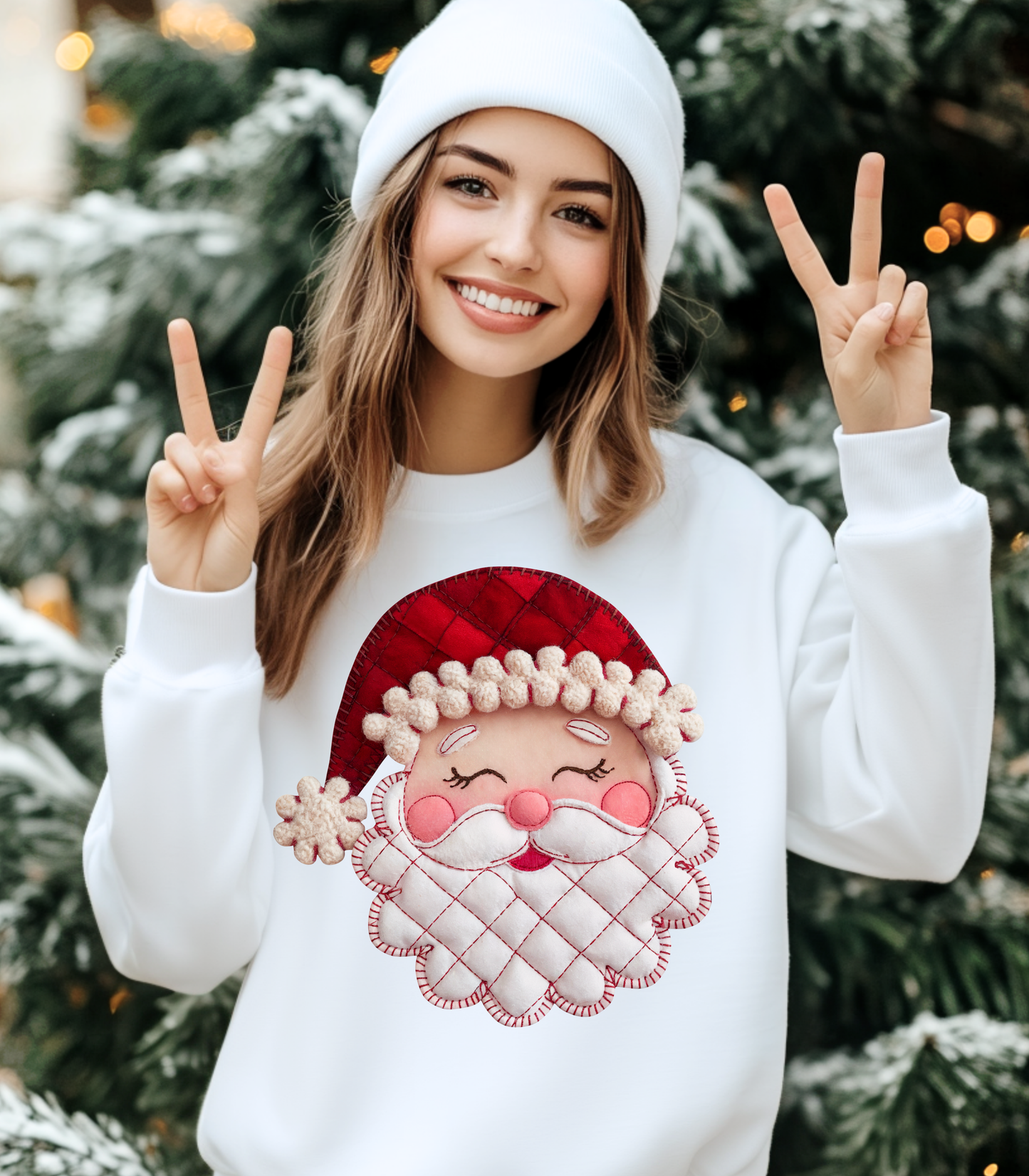 FAUX QUILTED SANTA - SWEATSHIRT OPTIONS