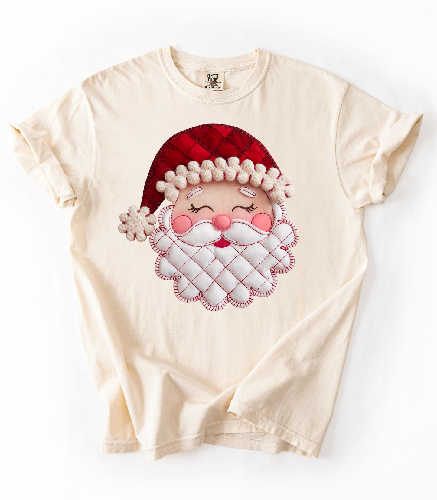 FAUX QUILTED SANTA  - TEES + LONG SLEEVE TEES