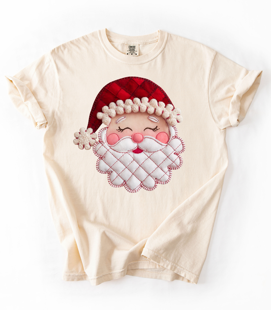 FAUX QUILTED SANTA  - TEES + LONG SLEEVE TEES