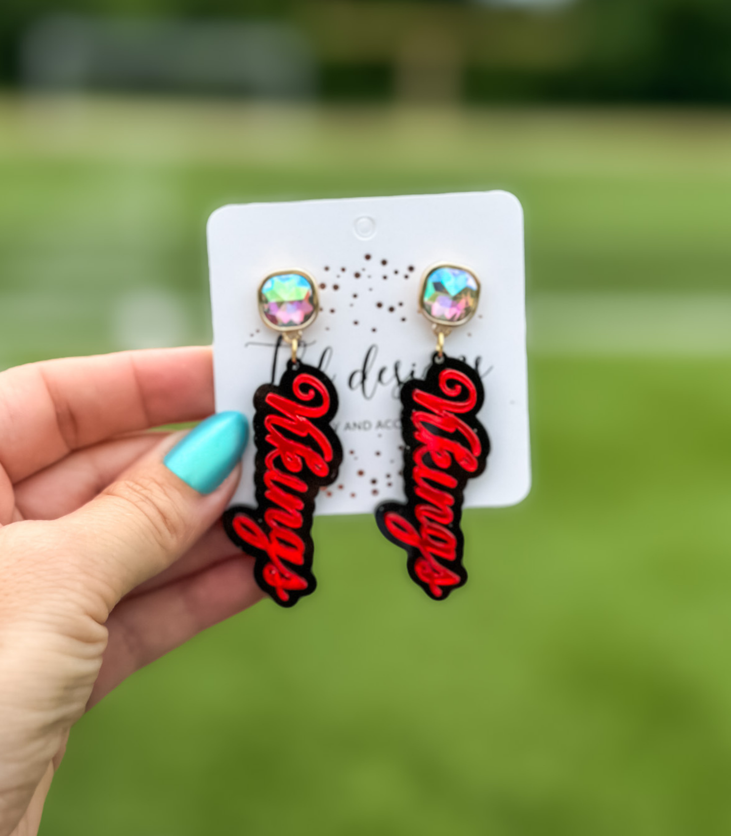 DOUBLE ACRYLIC MASCOT EARRINGS