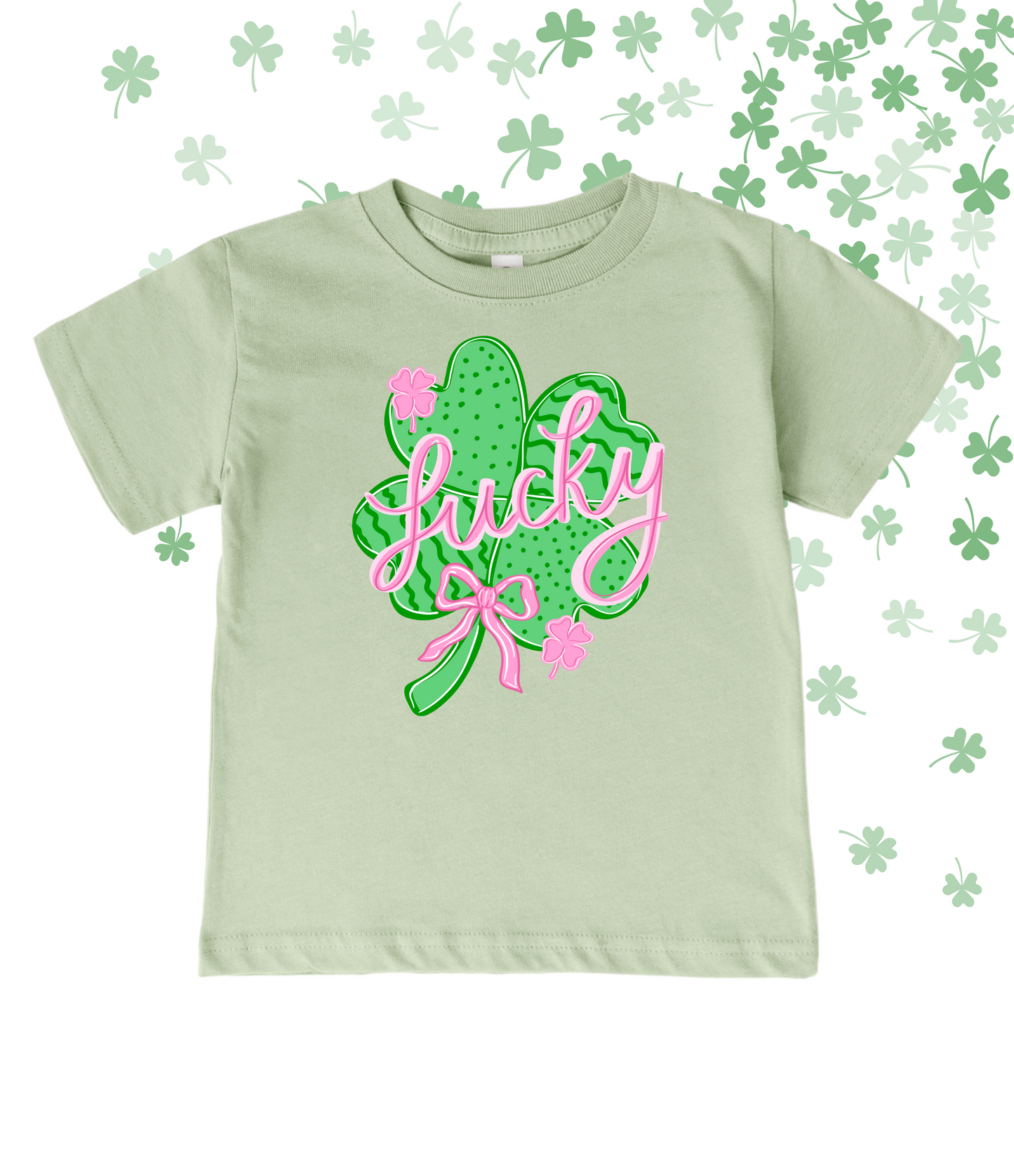 PRETTY IN PINK LUCKY TEE/CREW - TODDLER/YOUTH