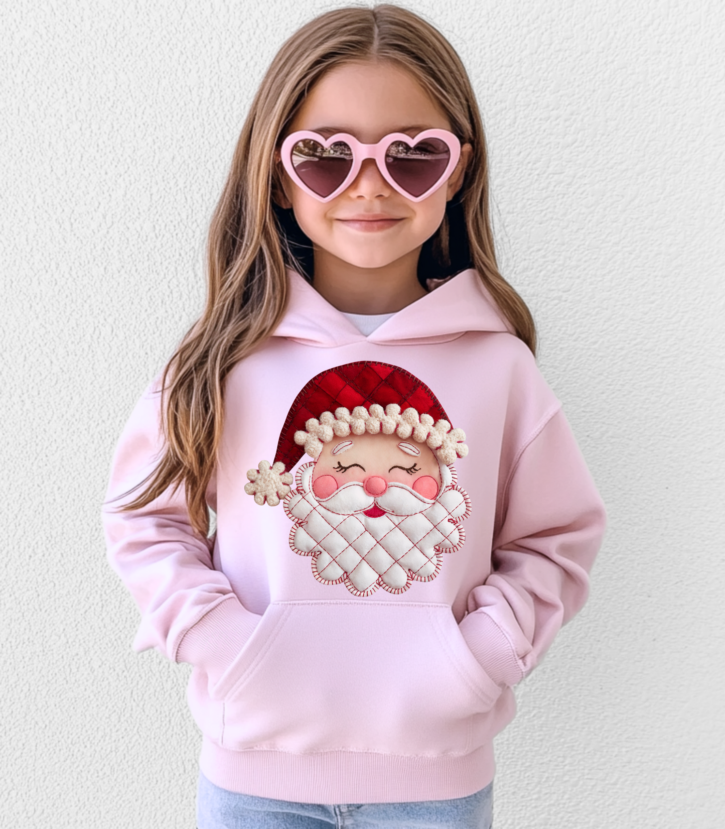 YOUTH FAUX QUILTED SANTA - TODDLER & YOUTH SWEATSHIRT OPTIONS