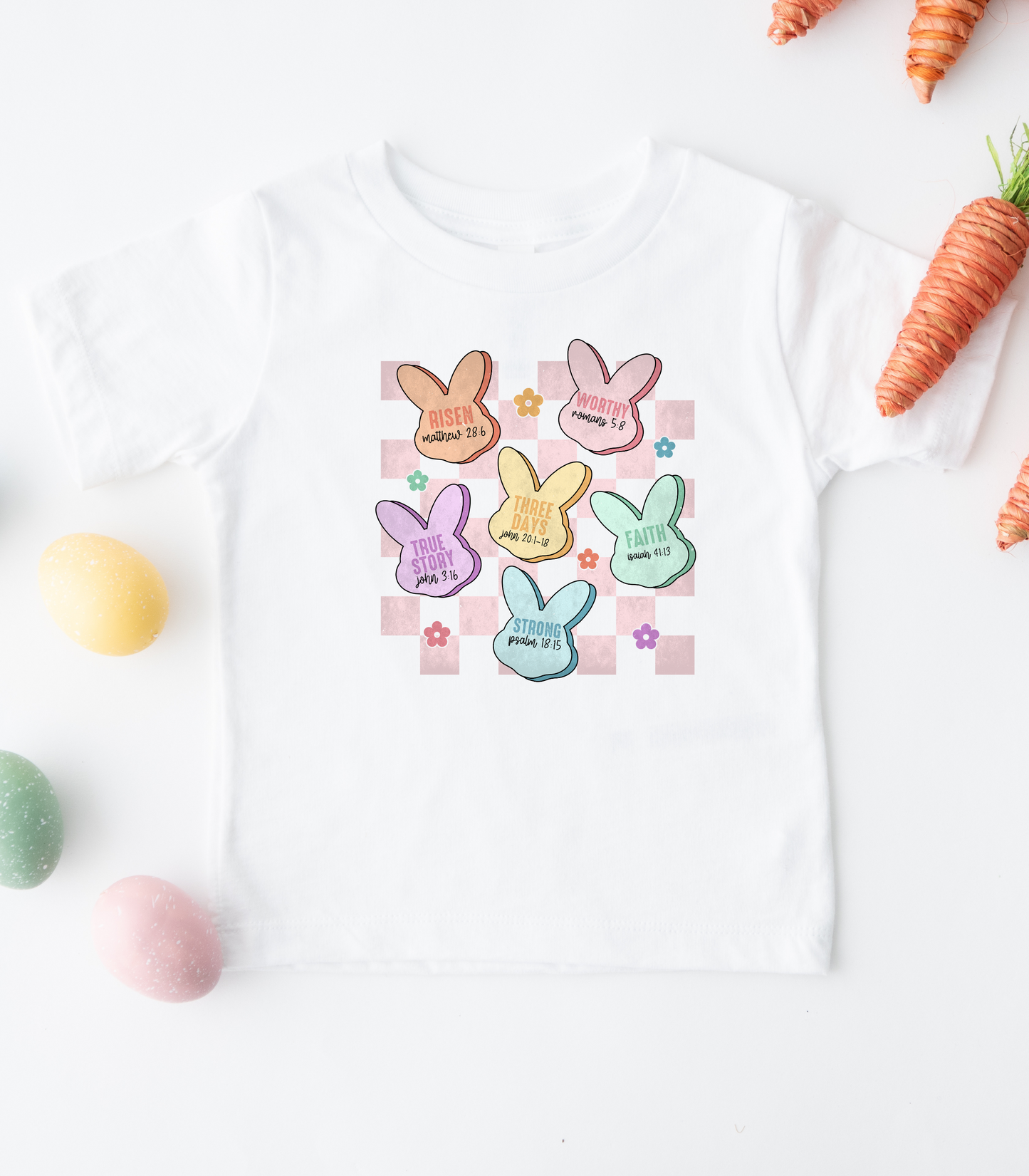 KIDS CHECKERED BUNNY CANDY TEE