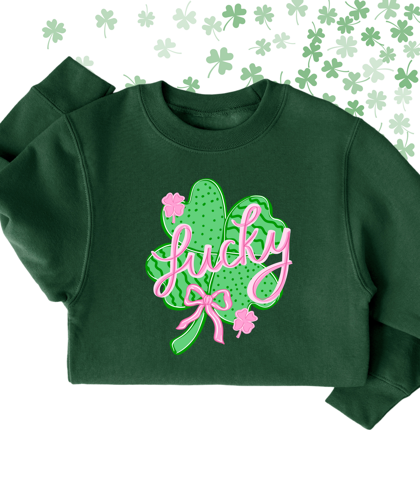 PRETTY IN PINK LUCKY TEE/CREW - TODDLER/YOUTH