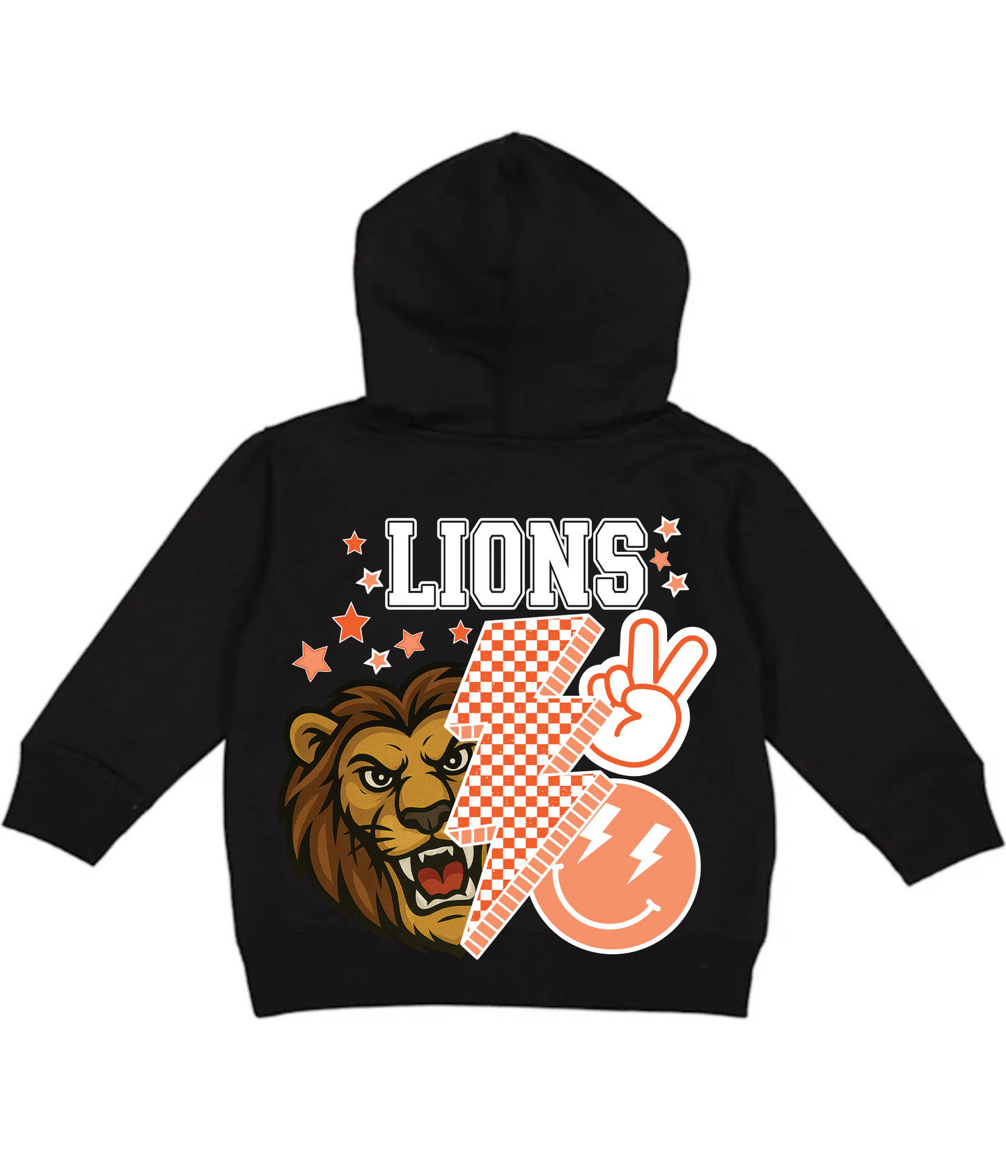 YOUTH THORNE FRONT + BACK LIONS BLOCK (orange T front) - TODDLER & YOUTH SWEATSHIRT OPTIONS