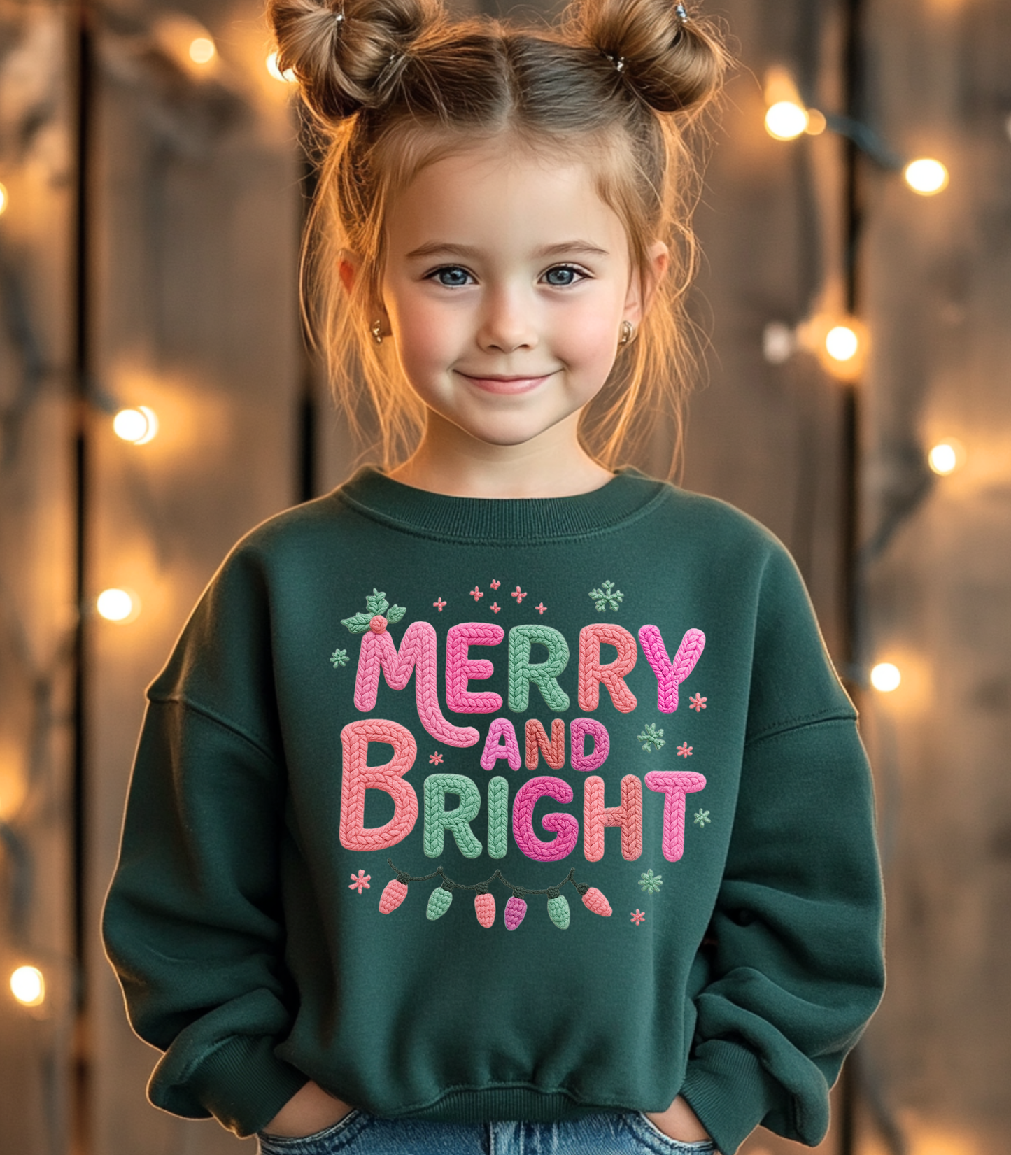 YOUTH FAUX YARN PASTEL MERRY + BRIGHT - TODDLER & YOUTH SWEATSHIRT OPTIONS