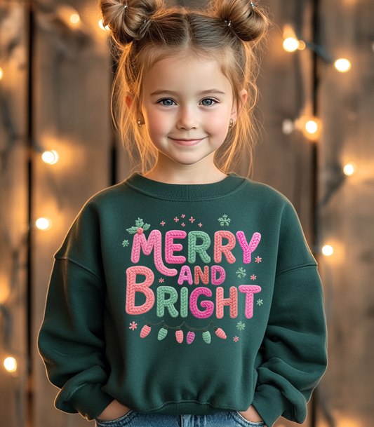 YOUTH FAUX YARN PASTEL MERRY + BRIGHT - TODDLER & YOUTH SWEATSHIRT OPTIONS