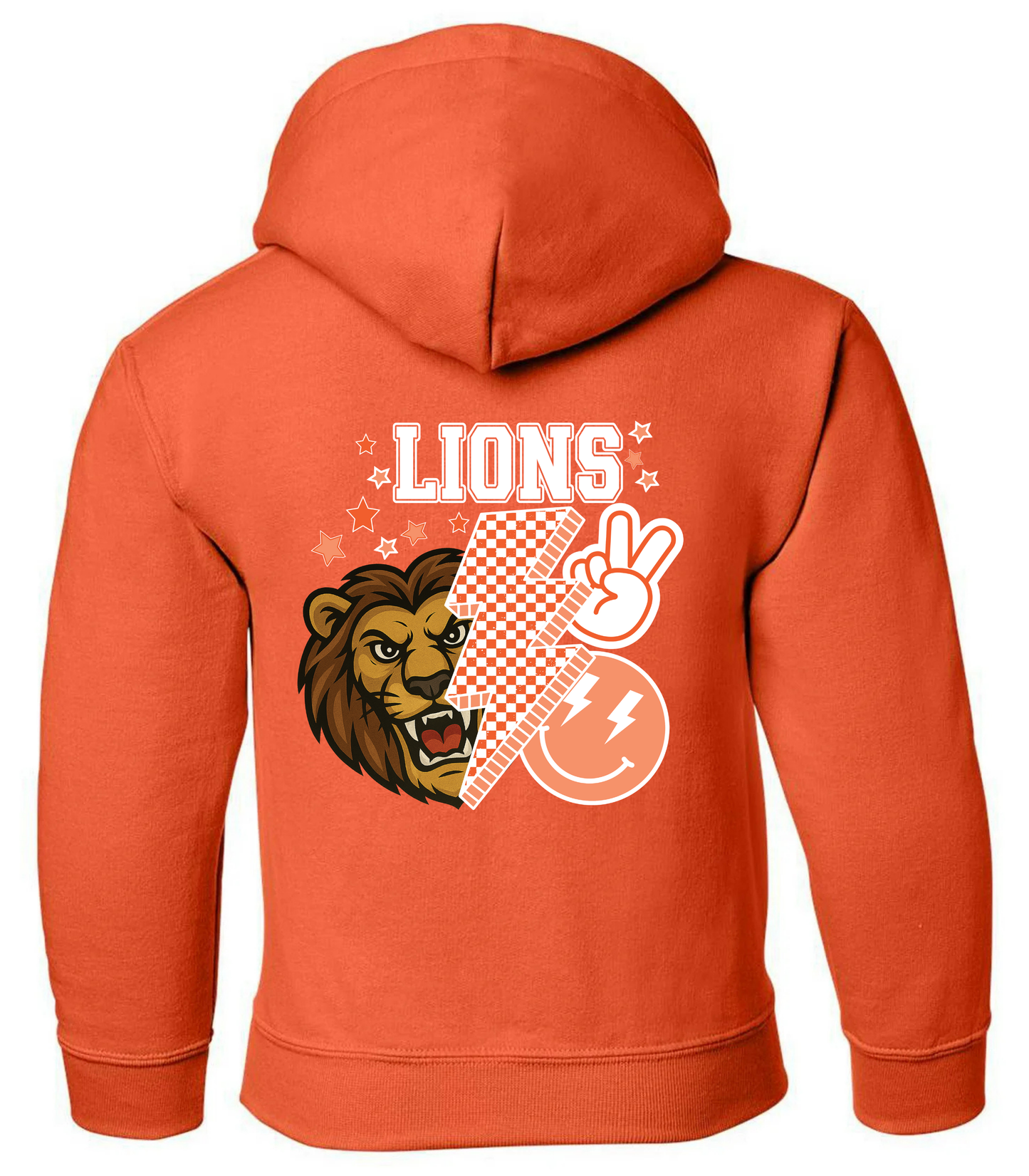 YOUTH THORNE FRONT + BACK LIONS BLOCK (white T front) - TODDLER & YOUTH SWEATSHIRT OPTIONS