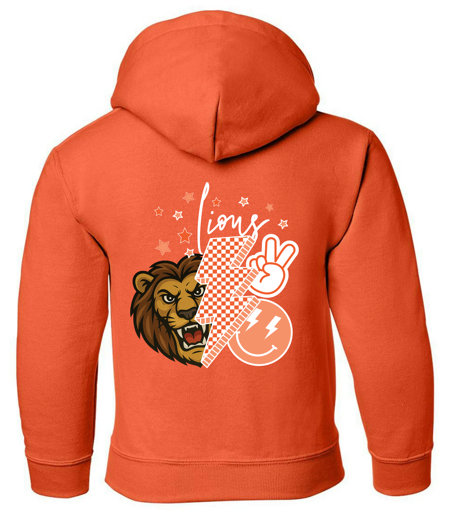 YOUTH THORNE FRONT + BACK LIONS SCRIPT (white T front) - TODDLER & YOUTH SWEATSHIRT OPTIONS