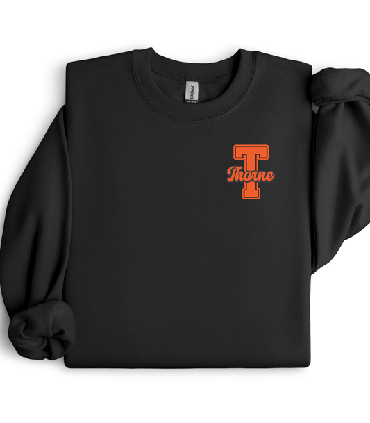 THORNE FRONT + BACK LIONS SCRIPT (orange T front)  - SWEATSHIRT OPTIONS