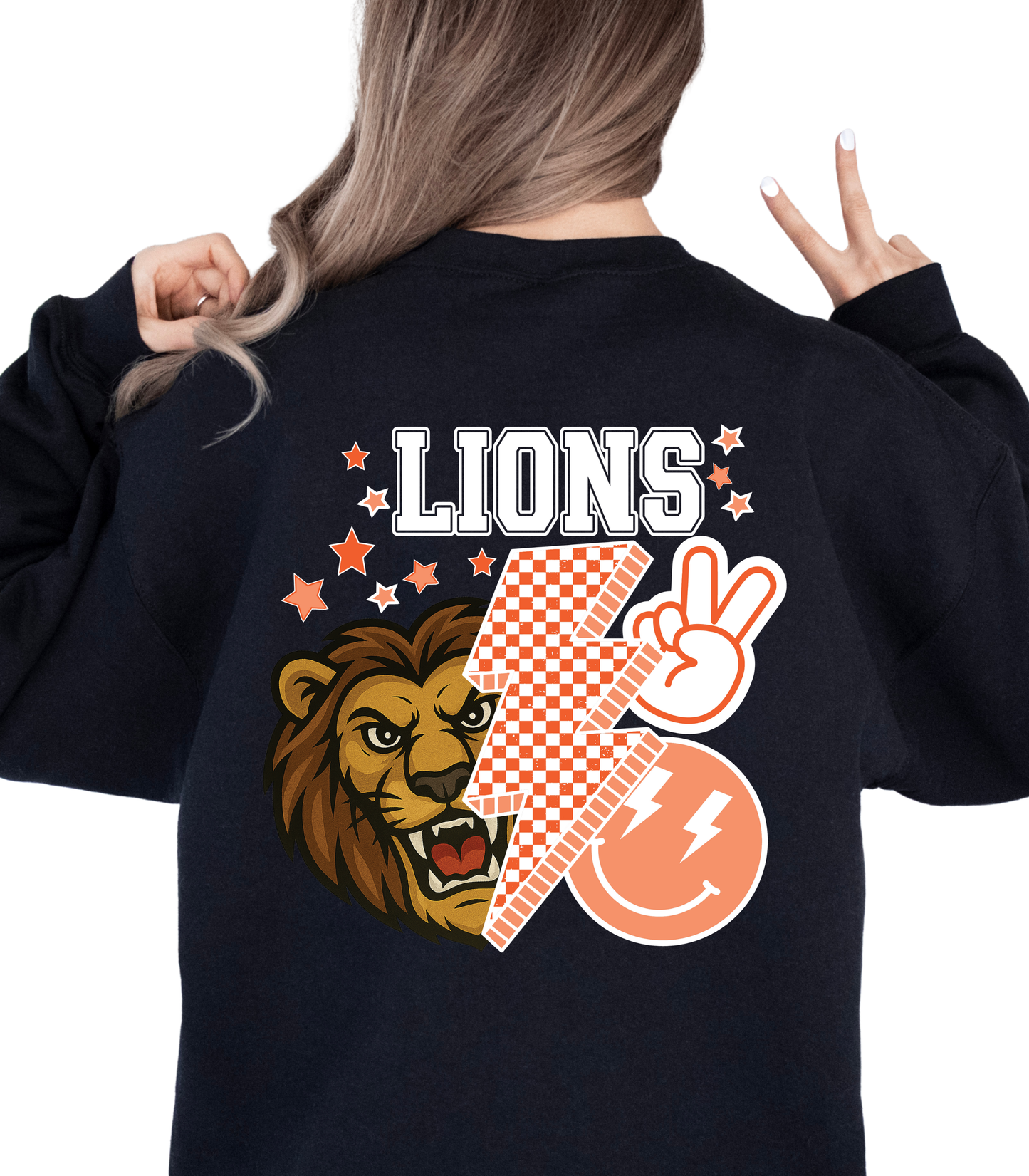 THORNE FRONT + BACK LIONS BLOCK (orange T front)  - SWEATSHIRT OPTIONS