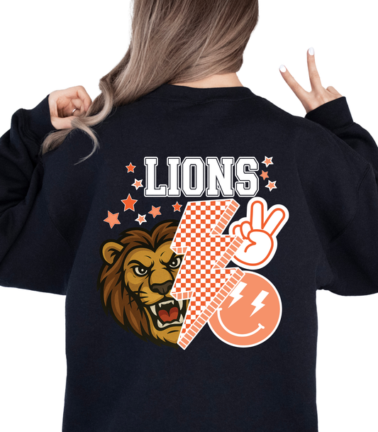 THORNE FRONT + BACK LIONS BLOCK (orange T front)  - SWEATSHIRT OPTIONS