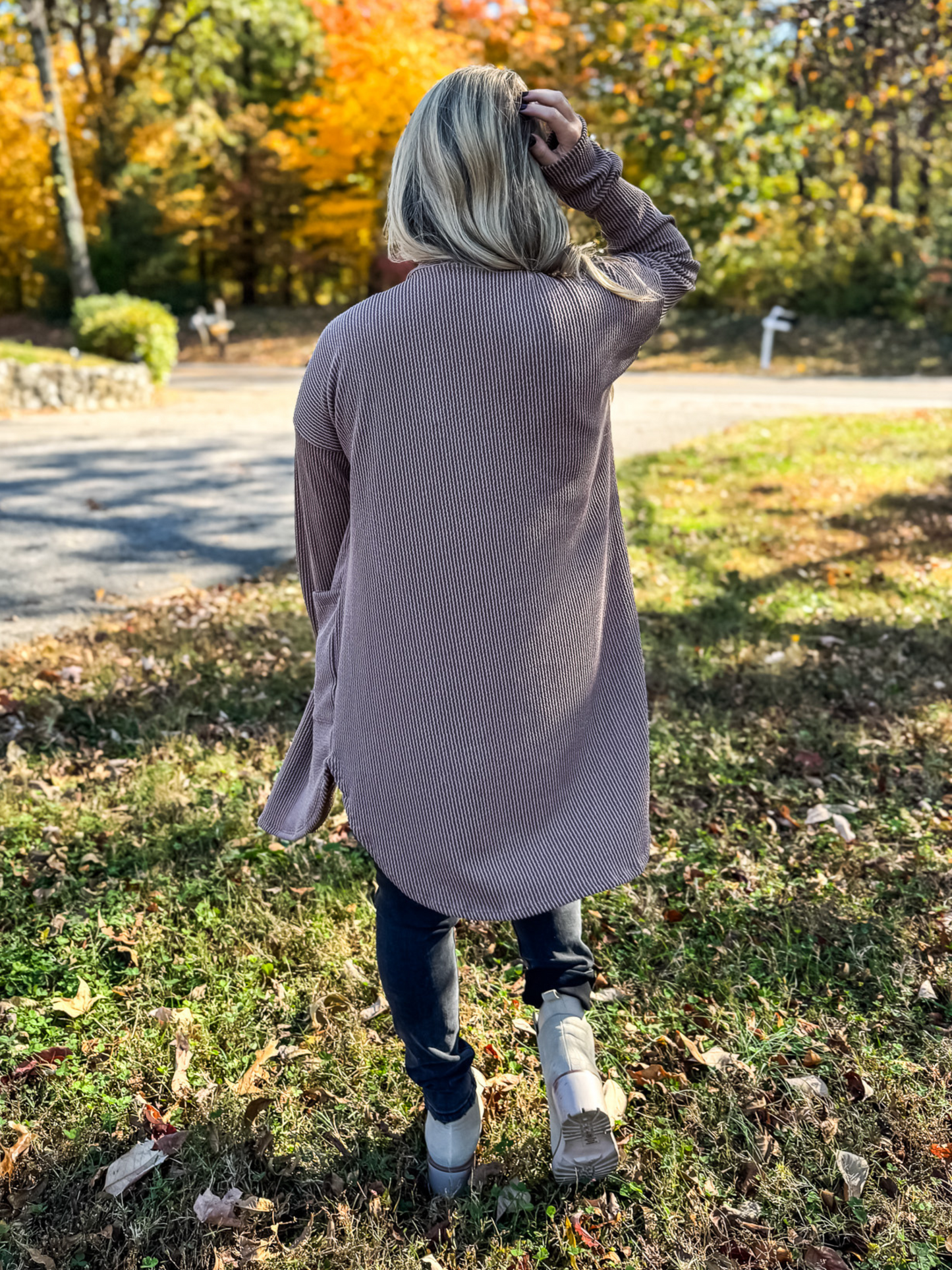 LUCKY TO HAVE YOU RIBBED LONG LINE CARDIGAN