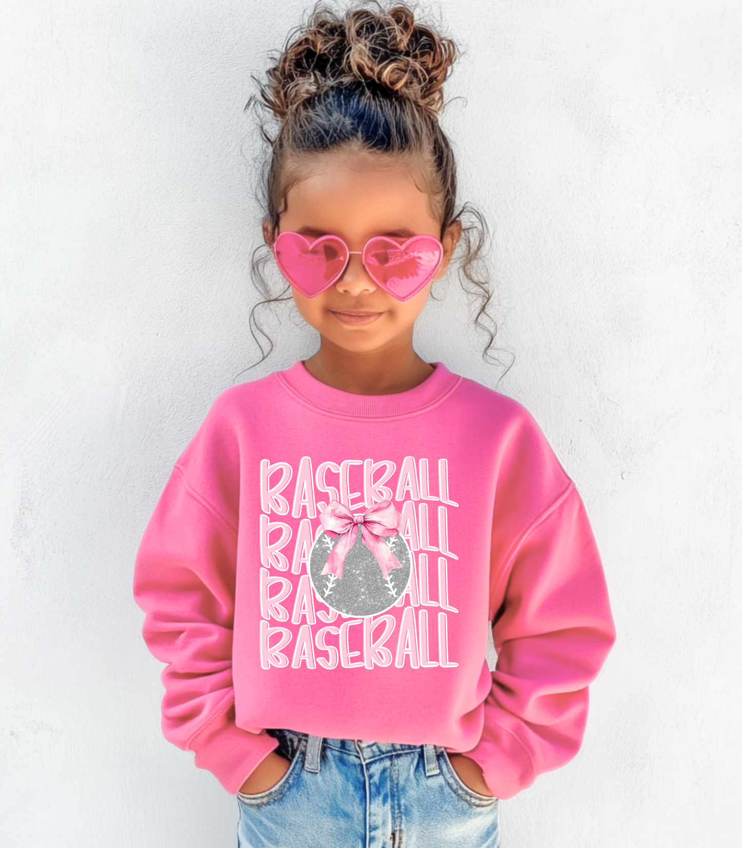 PINK BASEBALL STACKED - MULTIPLE STYLES - TODDLER/YOUTH