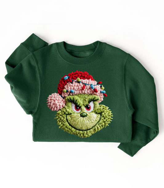 YOUTH FAUX YARN GRINCH - TODDLER & YOUTH SWEATSHIRT OPTIONS