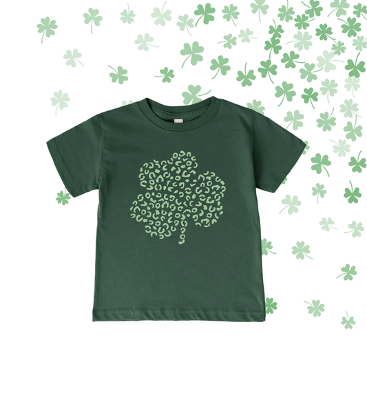 LEOPARD CLOVER TEE/CREW - TODDLER/YOUTH