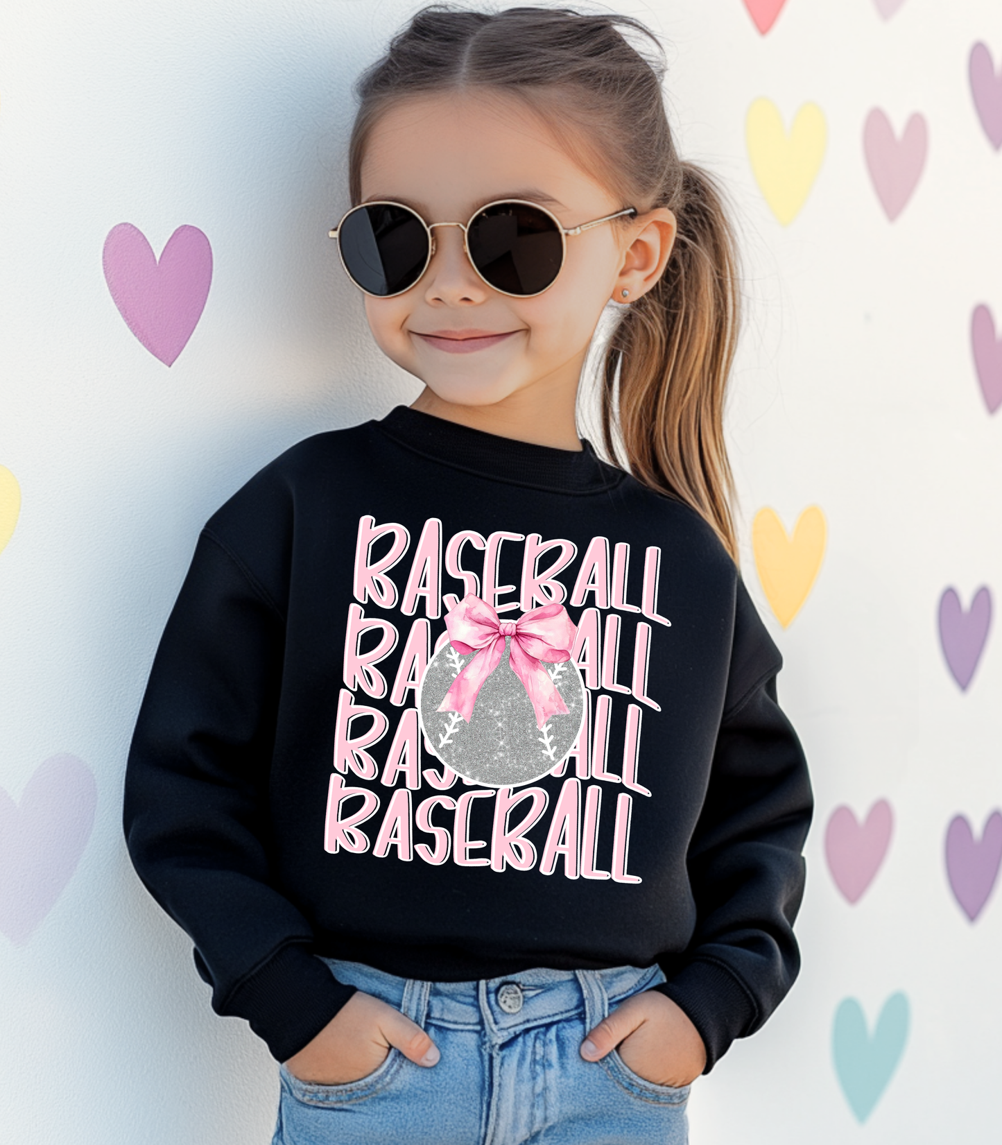 PINK BASEBALL STACKED - MULTIPLE STYLES - TODDLER/YOUTH