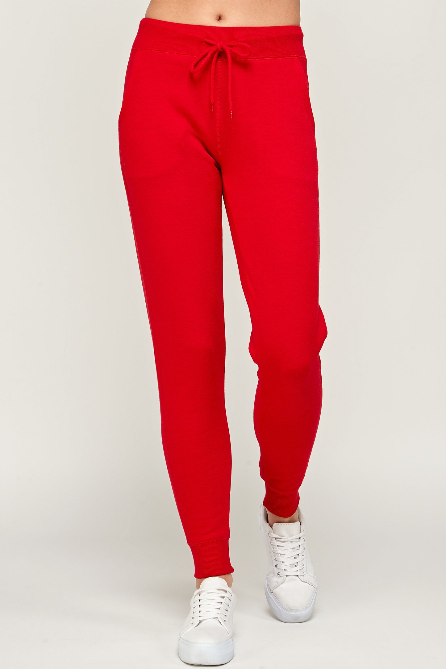 COZY UP CHRISTMAS BASIC FLEECE JOGGERS - RED