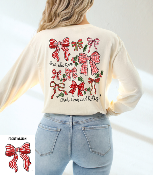 DECK THE HALLS FRONT+BACK - TEES + LONG SLEEVE TEES