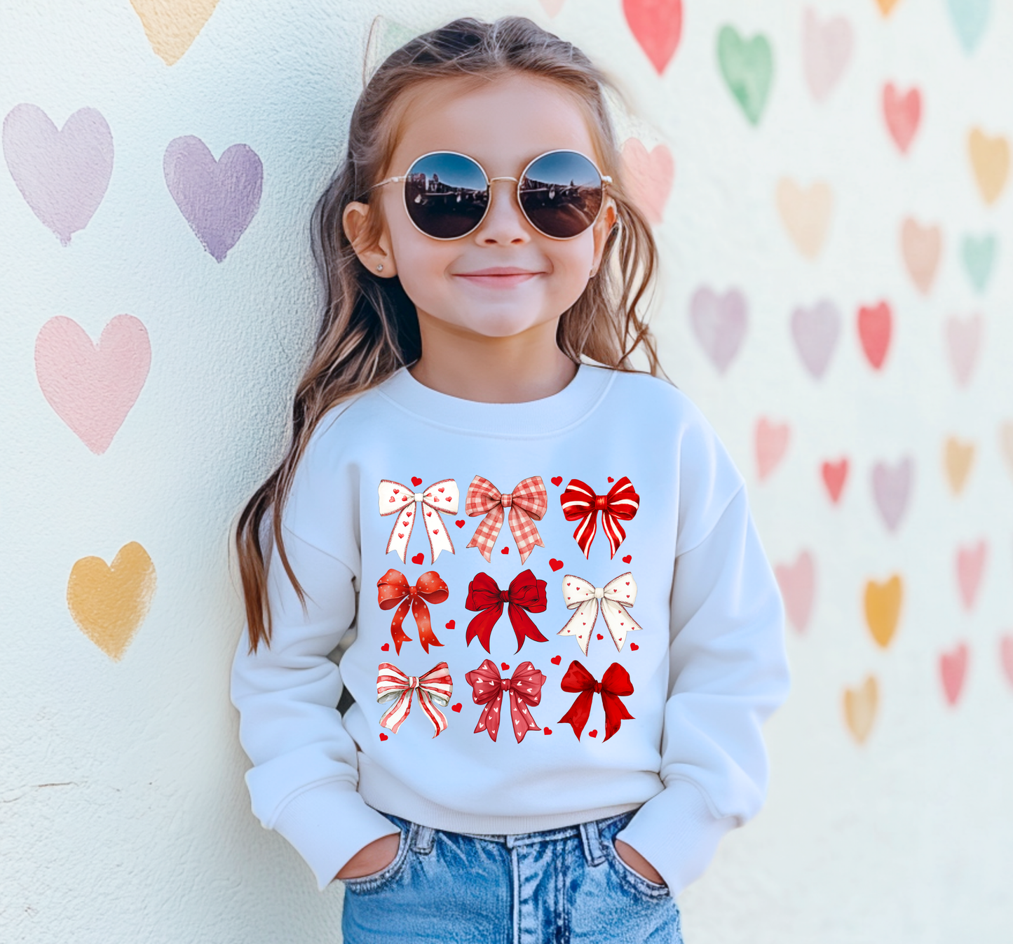 VALENTINES BOW COLLAGE CREW TEE