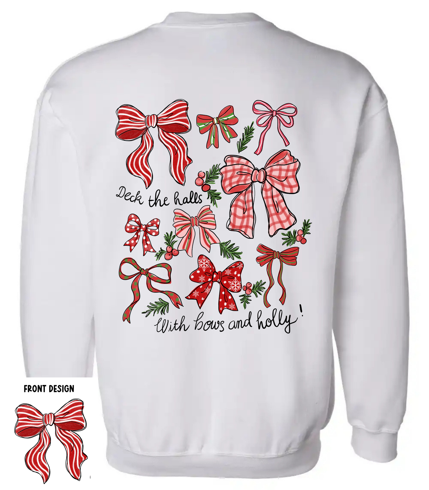 YOUTH DECK THE HALLS FRONT+BACK - TODDLER & YOUTH SWEATSHIRT OPTIONS