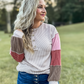 AUTUMN DREAMS RIBBED COLOR BLOCK TOP