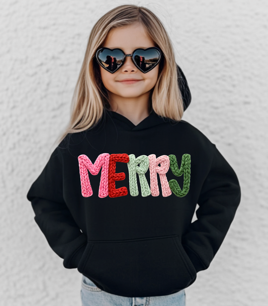 YOUTH FAUX YARN MERRY - TODDLER & YOUTH SWEATSHIRT OPTIONS