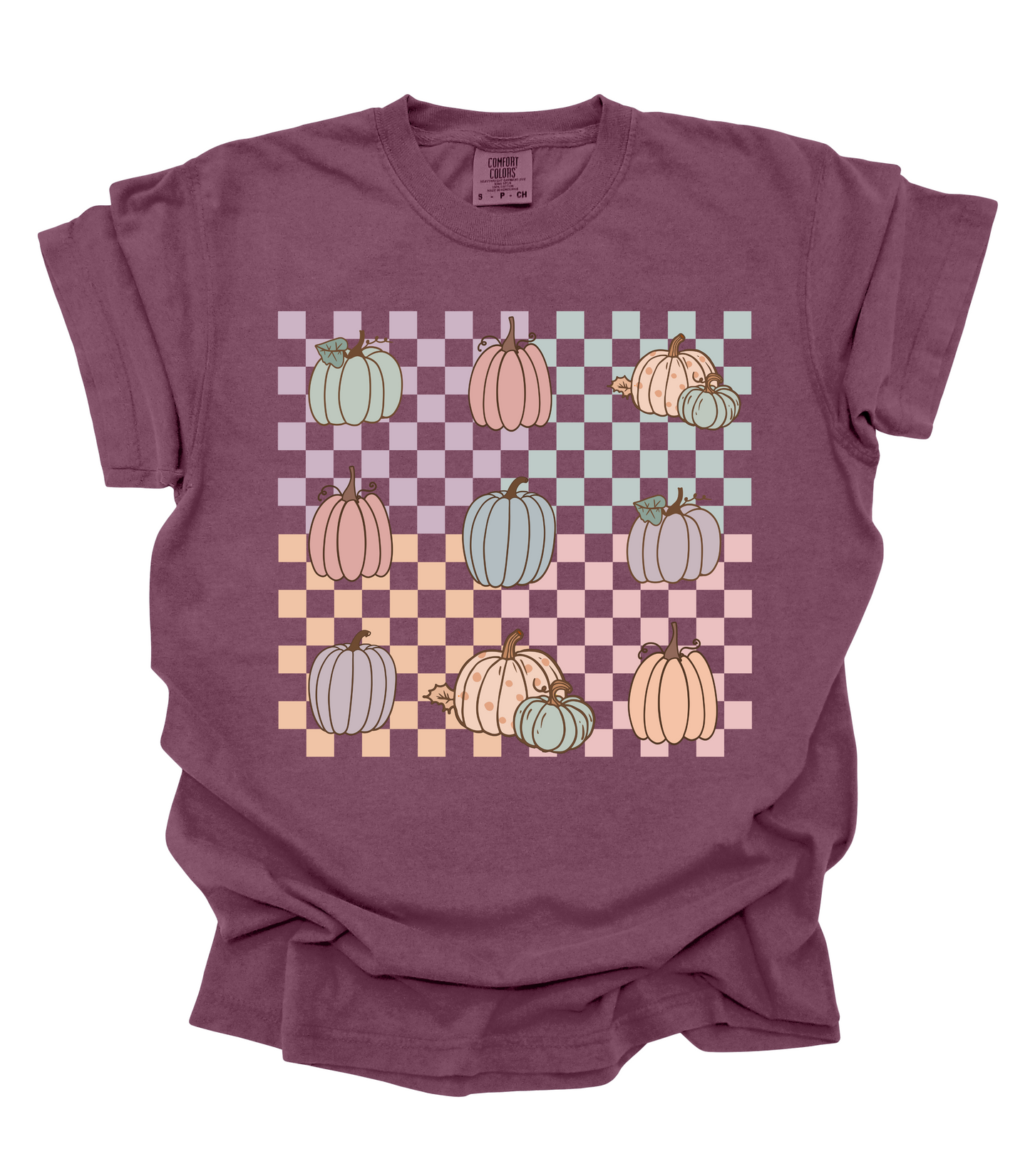 PASTEL PUMPKINS CHECKERED