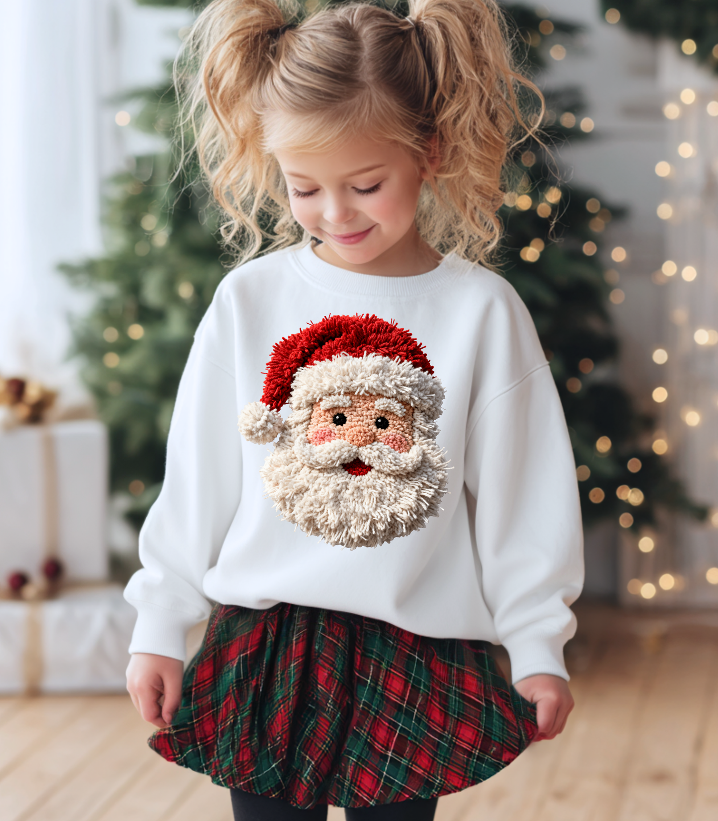 YOUTH FAUX YARN SANTA - TODDLER & YOUTH SWEATSHIRT OPTIONS