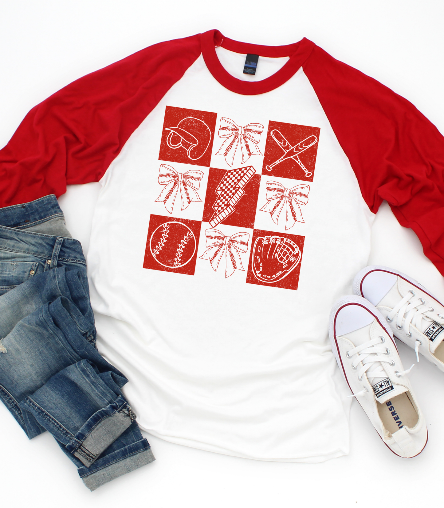 BASEBALL RED COLLAGE - MULTIPLE STYLES