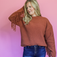 AUTUMN'S CALLING FRINGE SLEEVE SWEATER