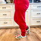 COZY UP CHRISTMAS BASIC FLEECE JOGGERS - RED