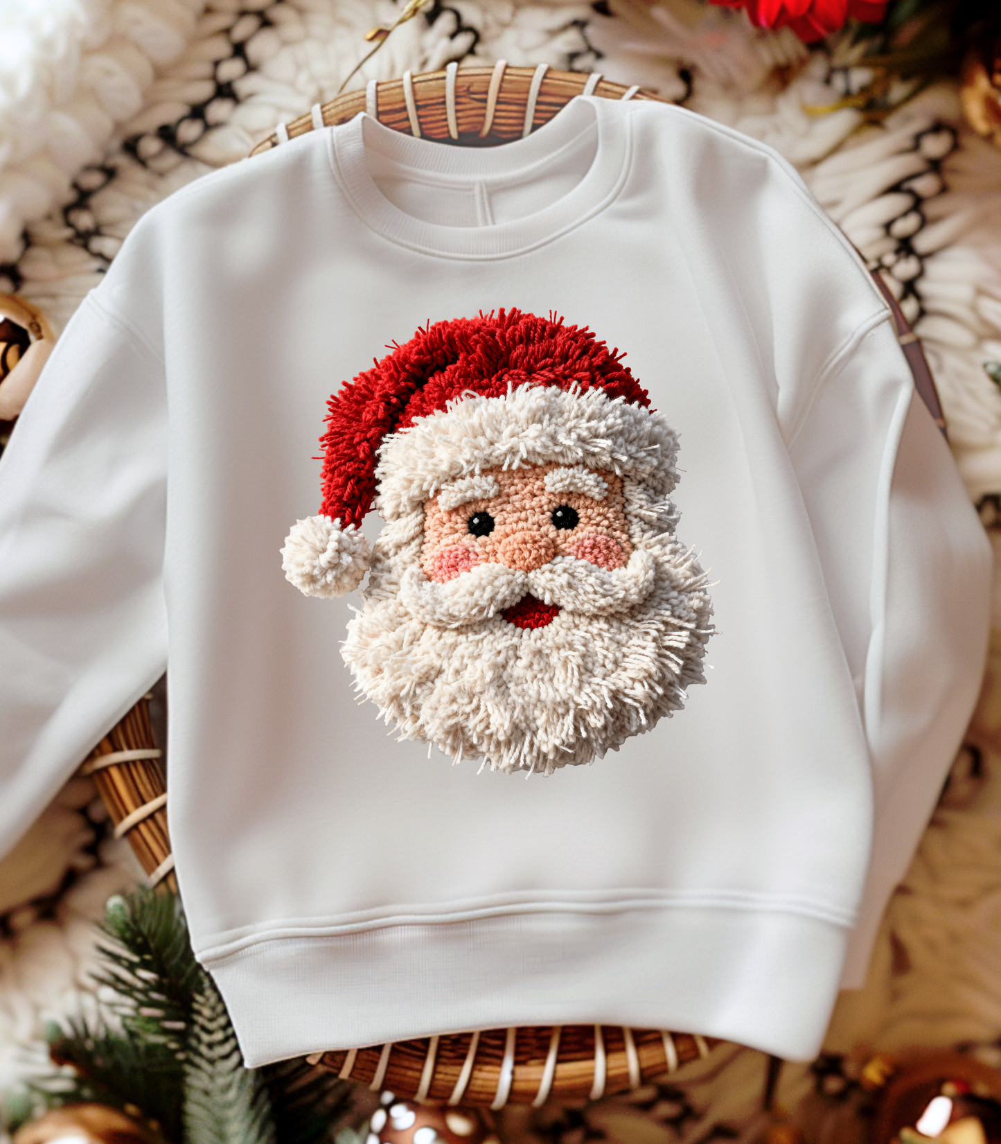 YOUTH FAUX YARN SANTA - TODDLER & YOUTH SWEATSHIRT OPTIONS