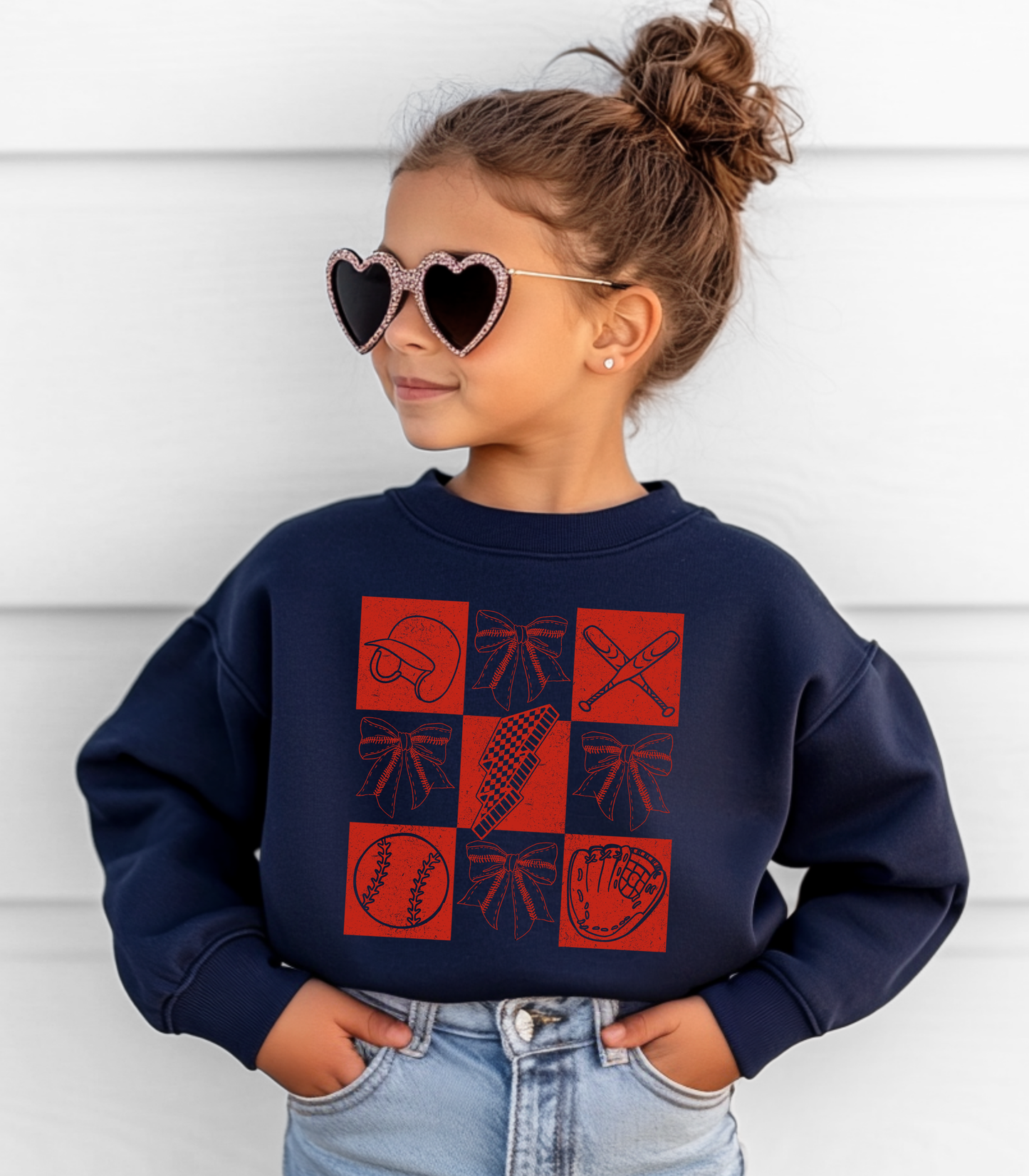 BASEBALL RED COLLAGE - MULTIPLE STYLES - TODDLER/YOUTH