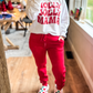 COZY UP CHRISTMAS BASIC FLEECE JOGGERS - RED