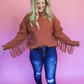 AUTUMN'S CALLING FRINGE SLEEVE SWEATER