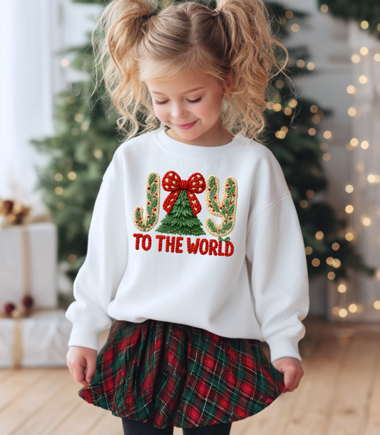 YOUTH FAUX YARN JOY TO THE WORLD - TODDLER & YOUTH SWEATSHIRT OPTIONS