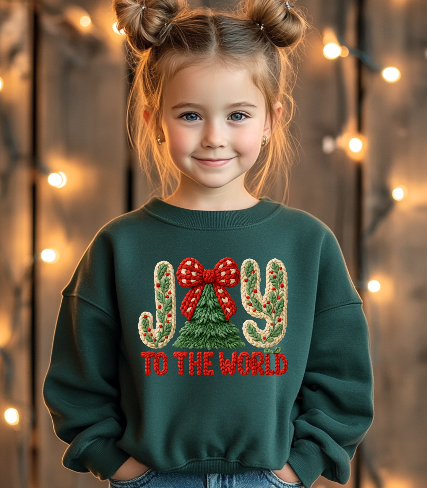 YOUTH FAUX YARN JOY TO THE WORLD - TODDLER & YOUTH SWEATSHIRT OPTIONS
