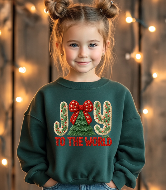 YOUTH FAUX YARN JOY TO THE WORLD - TODDLER & YOUTH SWEATSHIRT OPTIONS