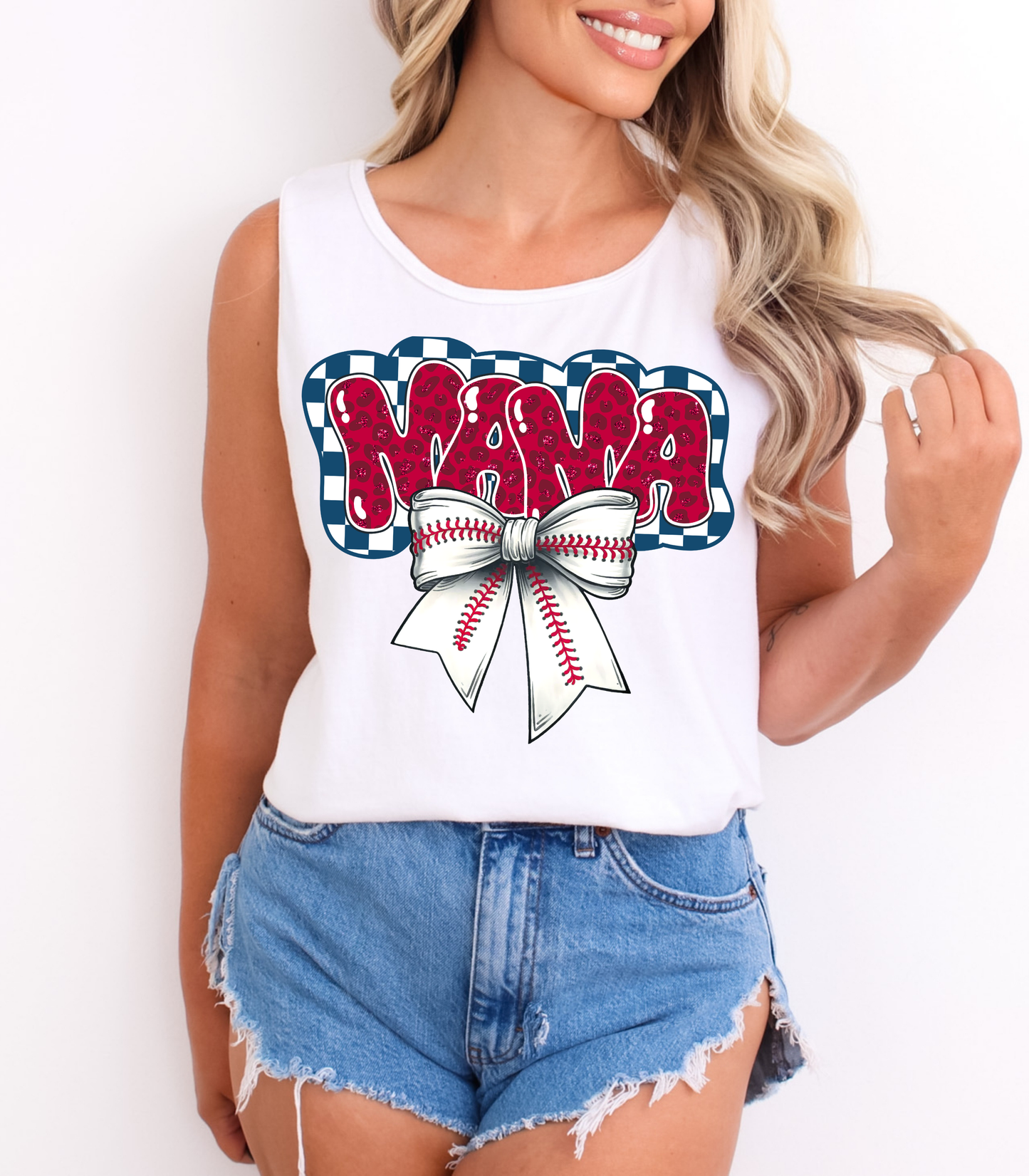 BASEBALL MAMA CHECKERED BOW - MULTIPLE STYLES