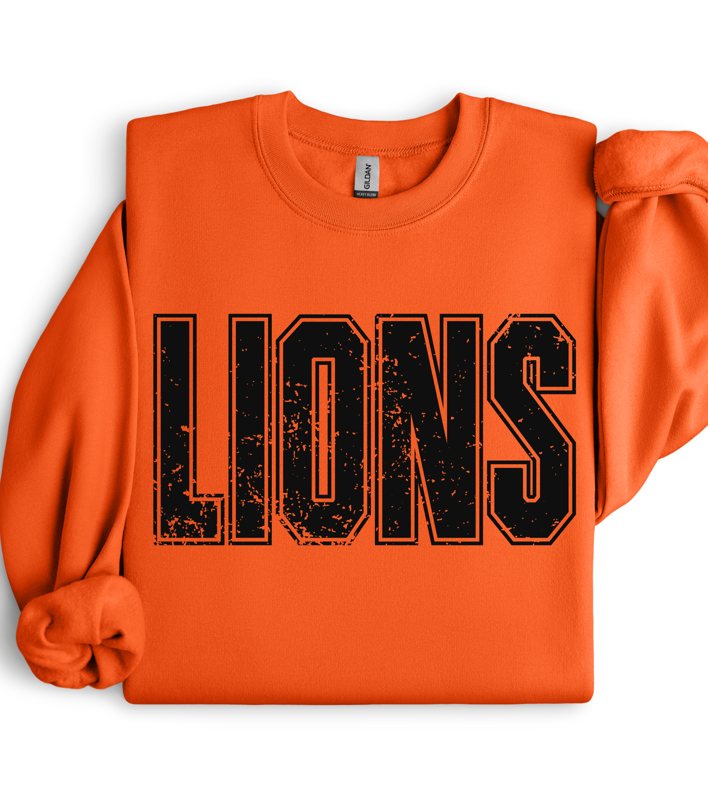BLACK DISTRESSED LIONS - SWEATSHIRT OPTIONS