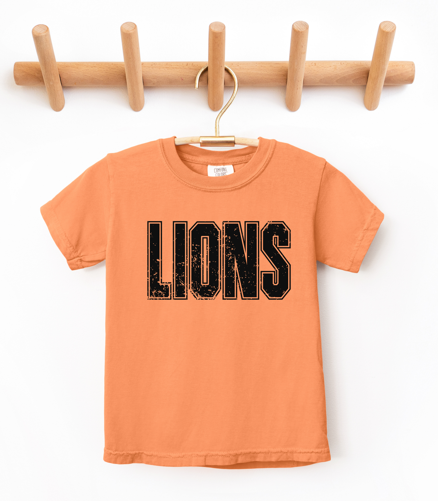 YOUTH BLACK DISTRESSED LIONS  - TODDLER & YOUTH TEES