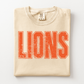 ORANGE DISTRESSED LIONS  - TEES + LONG SLEEVE TEES
