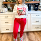 COZY UP CHRISTMAS BASIC FLEECE JOGGERS - RED