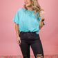 OCEAN WAVES ACID WASH SEMI-CROPPED BASIC TEE