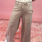 GOOD DAY MINERAL WASH FRENCH TERRY WIDE LEG PANTS