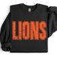 ORANGE DISTRESSED LIONS - SWEATSHIRT OPTIONS