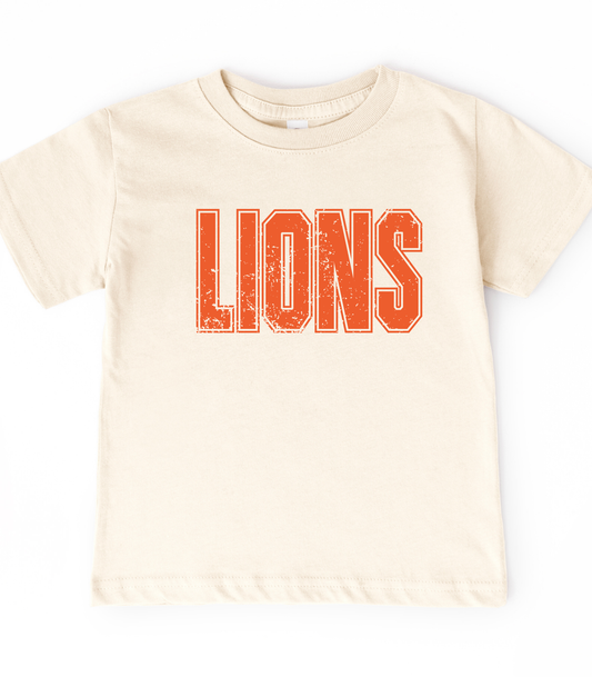 YOUTH ORANGE DISTRESSED LIONS  - TODDLER & YOUTH TEES