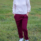 *BEST SELLING* ON THE MOVE SMOCKED WAIST JOGGERS - BERRY